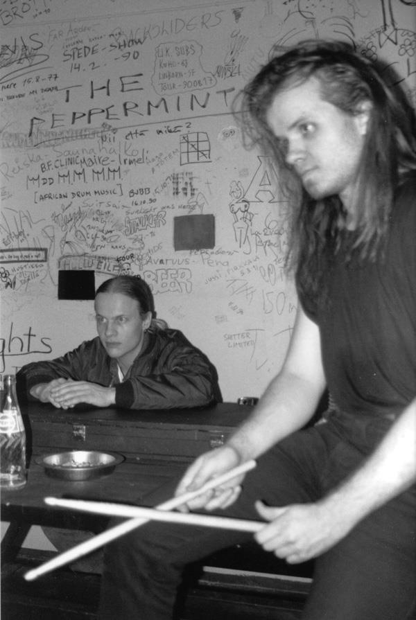 Jorge and Tump in a black-and-white portrait